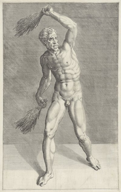 Man with two scourges by Anonymous