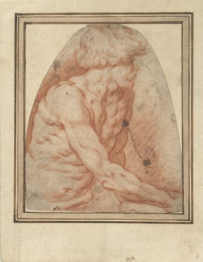 Male Nude Study, Half-Length by Anonymous