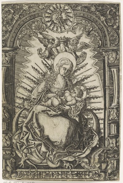 Mary with Christ Child on the Crescent Moon by Anonymous