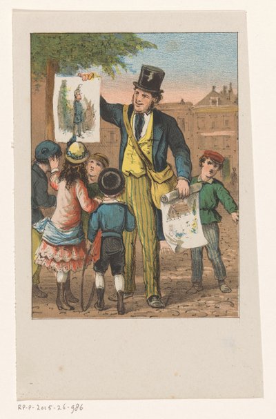 Print Dealer with Five Children by Anonymous