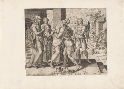 Raguel Welcomes Tobias by Anonymous