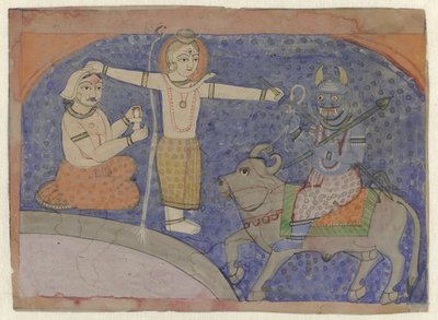 Shiva Killing Yama with His Trident by Anonymous