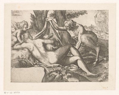 Sleeping Venus Spied on by a Satyr by Anonymous