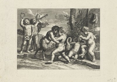 Playing Putti in a Landscape by Anonymous