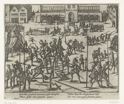 Tournament at the Grote Markt in Brussels, 1569 by Anonymous