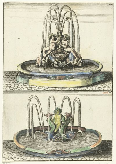 Two Fountains One Above the Other (series title) by Anonymous