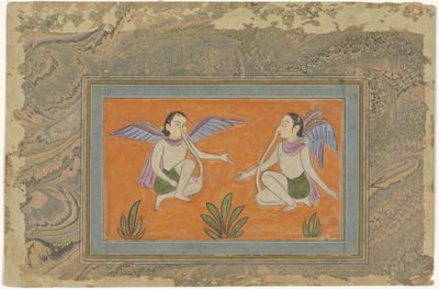 Two Winged Men with Knee-Nose Connections by Anonymous