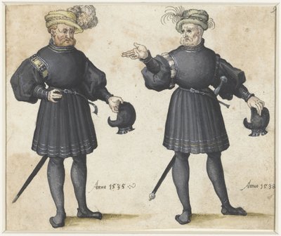 Two Courtiers in Black Clothing by Anonymous
