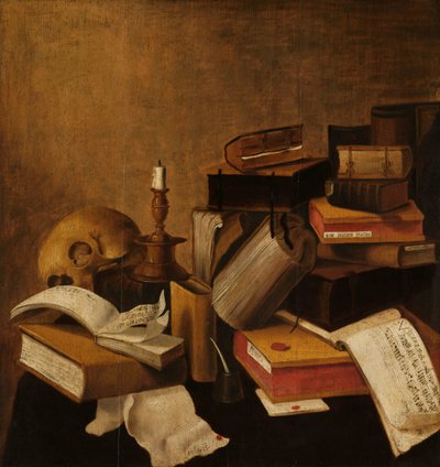 Vanitas Still Life with Books by Anonymous