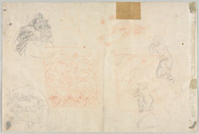 Various Sketches of Figures and Plants (verso) by Anonymous