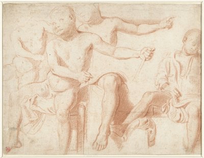 Four Studies of a Seated Boy by Anonymous