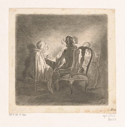 Five Ladies Playing Cards by Anonymous