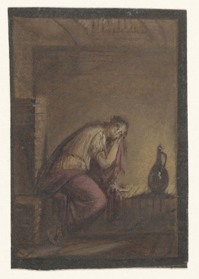 Sitting Woman with Jug by Anonymous