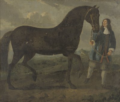Black Horse Led by a Stable Boy by Anonymous