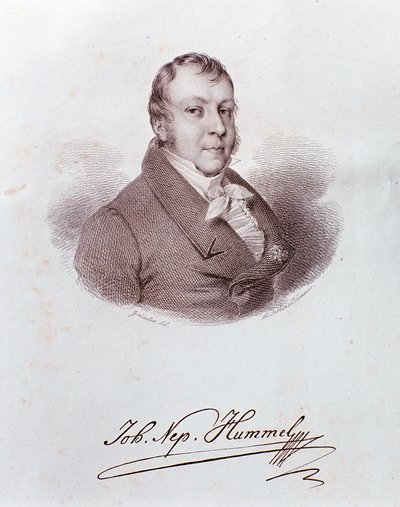 Portrait of Johann Nepomuk Hummel. Engraving by Anonymous Anonymous