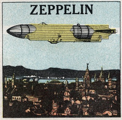 The balloons: zeppelin. Anonymous illustration of 1925. by Anonymous Anonymous