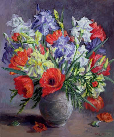 Poppies and Irises by Anthea Durose