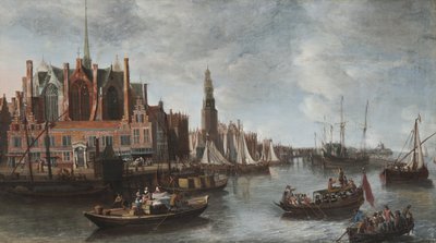 View of Nieuwe Kerk in Amsterdam by Anthonie Beerstraten