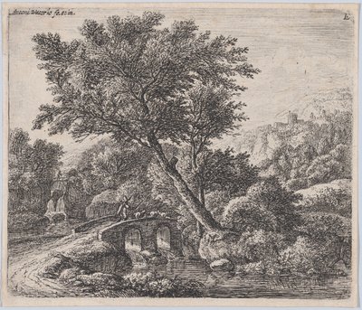 Shepherd on a Small Bridge, 17th century by Anthonie Waterloo