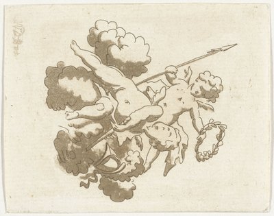 Two Putti by Anthonie van den Bos