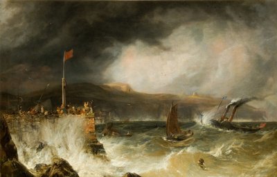Packet Boat Entering Harbour, 1855 by Anthony Vandyke Copley Fielding