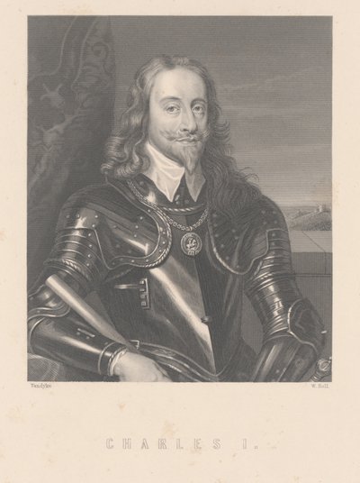 Charles I, engraved by W. Hall by Anthony van Dyck