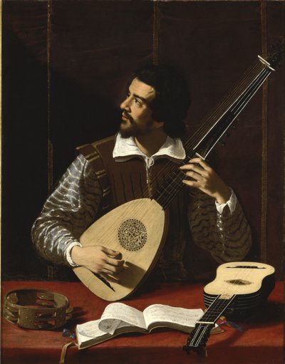 The Theorbo Player by Antiveduto Gramatica