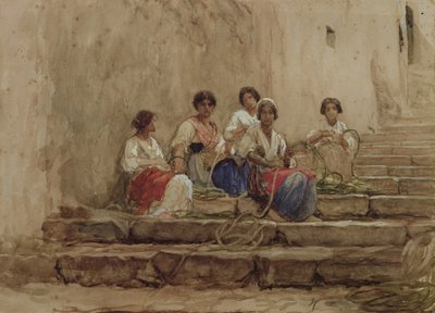 Rope Braiders by Antoine Auguste Ernest Herbert or Hebert