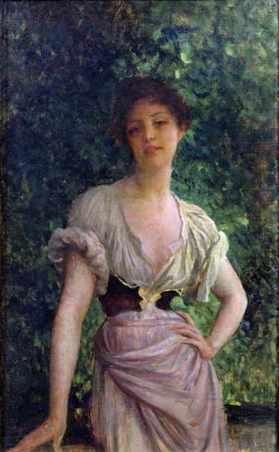 The Washerwoman by Antoine Auguste Ernest Herbert or Hebert