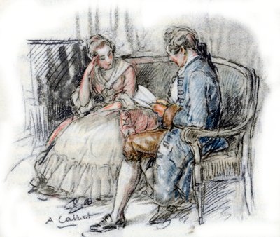 Werther Reading to Charlotte by Antoine Calbet