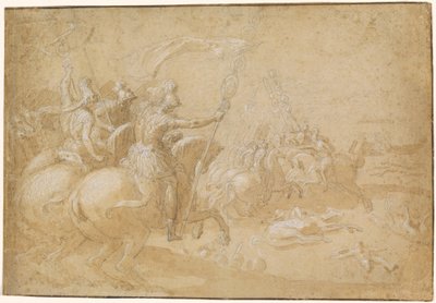 Ancient Roman Warriors Riding into Battle by Antoine Caron
