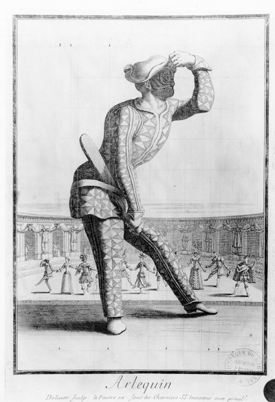 Harlequin, Engraved by Juan Dolivar by Antoine Le Pautre