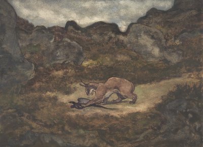 Caracal and Pheasant by Antoine Louis Barye