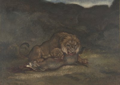 Lion Devouring Prey, 1810-75 by Antoine Louis Barye