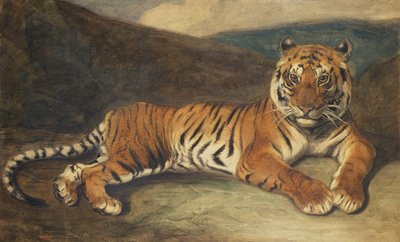 Tiger Reclining by Antoine Louis Barye