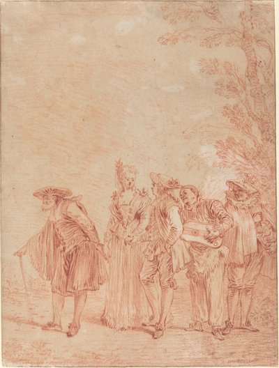 The Wedding Procession by Antoine Watteau