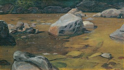 Rocks in the Stream by Anton Josef von Kenner
