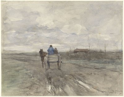 Farm Cart on a Country Road by Anton Mauve