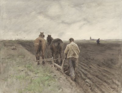 Farmer behind the Plough by Anton Mauve