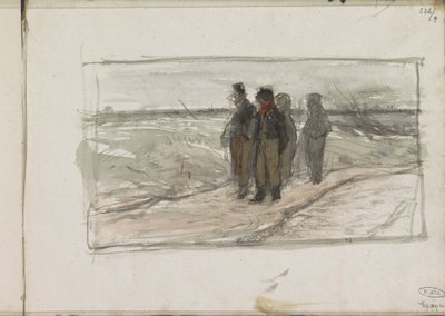 Four Men on a Path by Anton Mauve