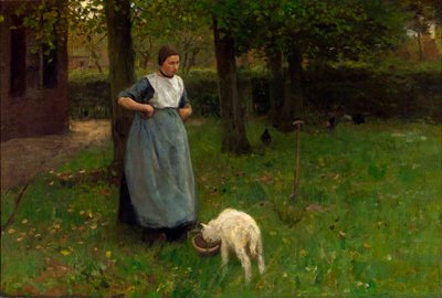 Woman from Laren with Lamb by Anton Mauve