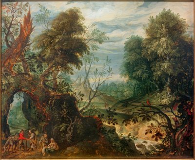 Forest Landscape with Merchants by Anton Mirou