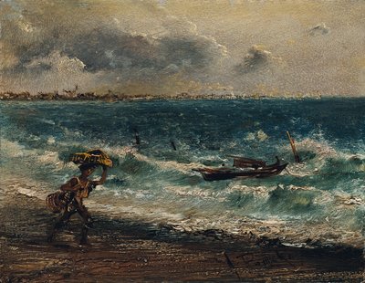 Fisher Boy on the Seashore by Anton Romako