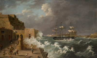 Harbour Scene, Malta by Anton Schranz