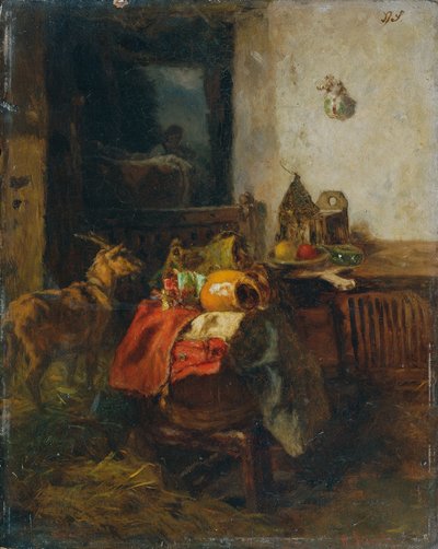 Farmhouse Room with a Still Life by Anton Schrodl