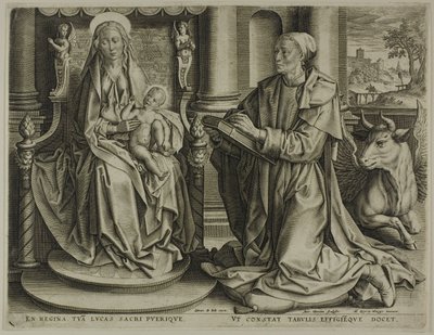 Saint Luke Painting the Virgin by Anton Wierix