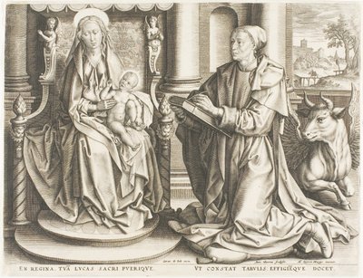 Saint Luke Painting the Virgin by Anton Wierix