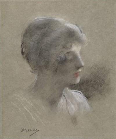 Head of a Young Lady by Antonin Mercié