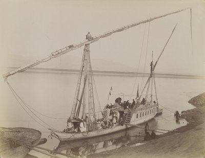 Dahabieh at Luxor by Antonio Beato