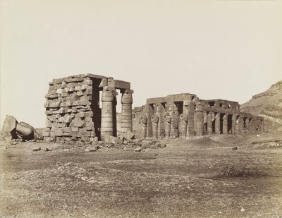 General view of the Ramesseum, Thebes by Antonio Beato